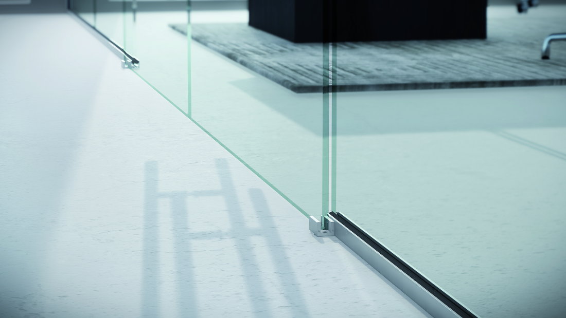 Sistemas para correderas de vidrio invisibles, versátiles y compactos Fluido+