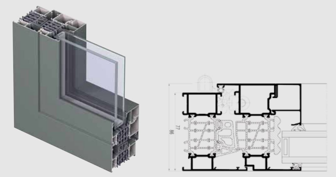 Sistemas para puertas de aluminio Concept System 86 High Insulating
